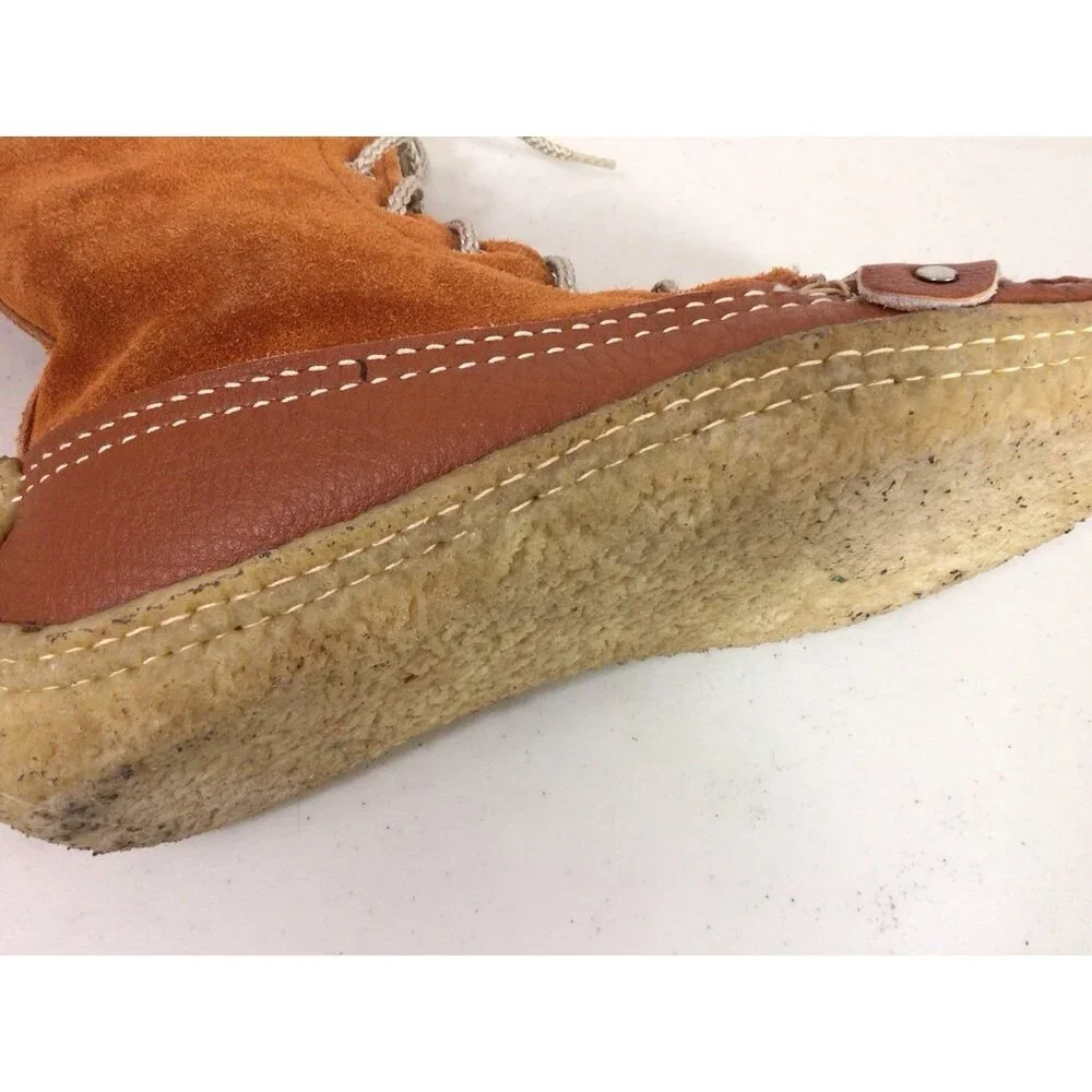 Vintage Canadian Handmade Leather Wool Mukluks Moccasin Boots Womens 7